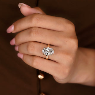 Cushion Hidden Halo Lab Grown Diamond Engagement Ring