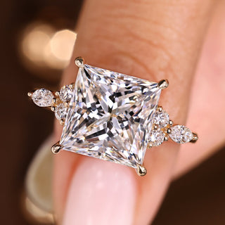Cushion Hidden Halo Lab Grown Diamond Engagement Ring