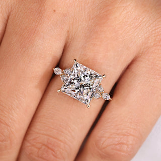 Cushion Hidden Halo Lab Grown Diamond Engagement Ring