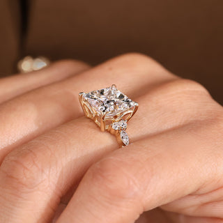 Cushion Hidden Halo Lab Grown Diamond Engagement Ring