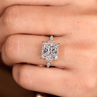 Cushion Hidden Halo Lab Grown Diamond Engagement Ring