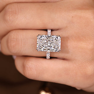 Cushion Hidden Halo Lab Grown Diamond Engagement Ring