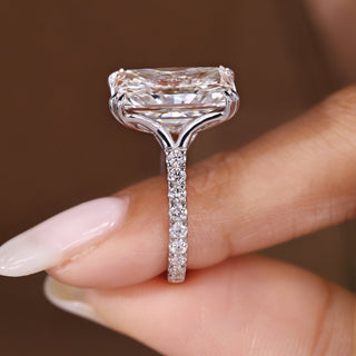 Cushion Hidden Halo Lab Grown Diamond Engagement Ring