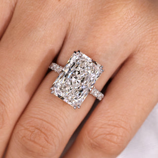 Cushion Hidden Halo Lab Grown Diamond Engagement Ring