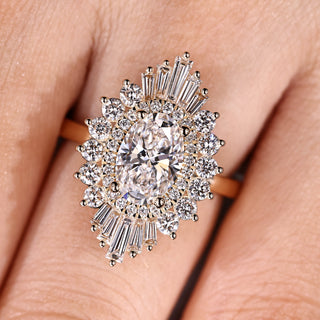 Cushion Hidden Halo Lab Grown Diamond Engagement Ring