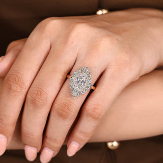 Cushion Hidden Halo Lab Grown Diamond Engagement Ring