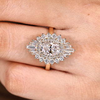 Cushion Hidden Halo Lab Grown Diamond Engagement Ring
