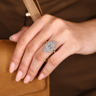 Cushion Hidden Halo Lab Grown Diamond Engagement Ring