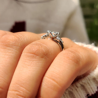 Cushion Hidden Halo Lab Grown Diamond Engagement Ring