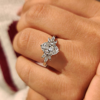 Cushion Hidden Halo Lab Grown Diamond Engagement Ring