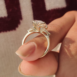 Cushion Hidden Halo Lab Grown Diamond Engagement Ring