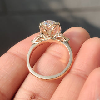Cushion Hidden Halo Lab Grown Diamond Engagement Ring