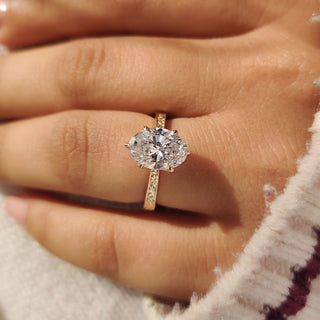 Cushion Hidden Halo Lab Grown Diamond Engagement Ring
