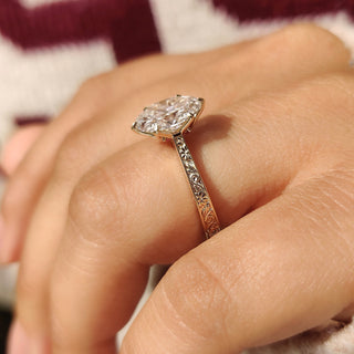 Cushion Hidden Halo Lab Grown Diamond Engagement Ring