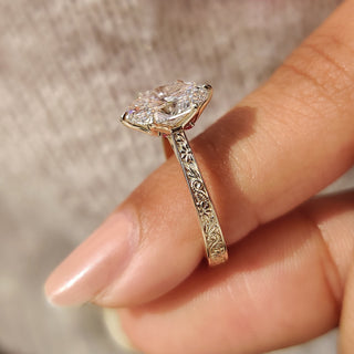 Cushion Hidden Halo Lab Grown Diamond Engagement Ring