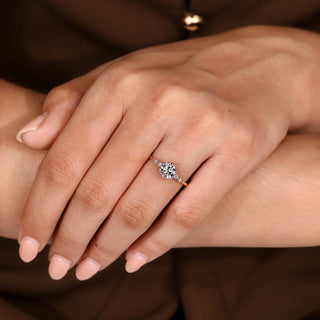 Cushion Hidden Halo Lab Grown Diamond Engagement Ring