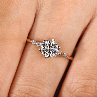 Cushion Hidden Halo Lab Grown Diamond Engagement Ring