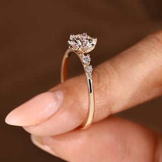 Cushion Hidden Halo Lab Grown Diamond Engagement Ring