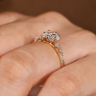 Cushion Hidden Halo Lab Grown Diamond Engagement Ring