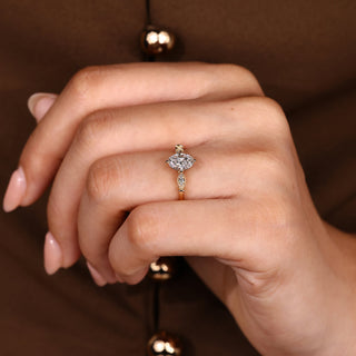 Cushion Hidden Halo Lab Grown Diamond Engagement Ring
