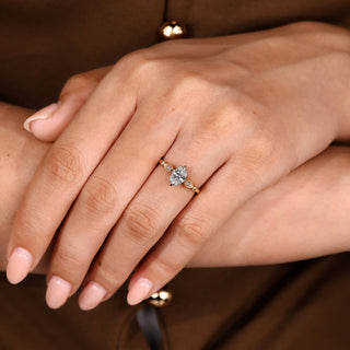 Cushion Hidden Halo Lab Grown Diamond Engagement Ring