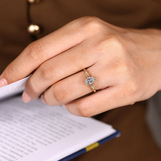 Cushion Hidden Halo Lab Grown Diamond Engagement Ring