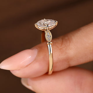 Cushion Hidden Halo Lab Grown Diamond Engagement Ring