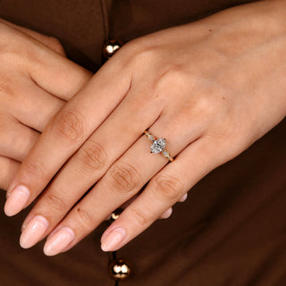 Cushion Hidden Halo Lab Grown Diamond Engagement Ring