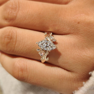 Cushion Hidden Halo Lab Grown Diamond Engagement Ring