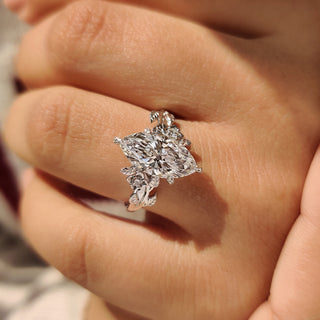 Cushion Hidden Halo Lab Grown Diamond Engagement Ring