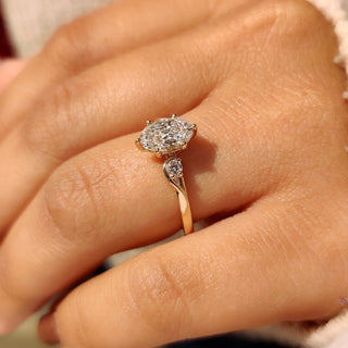 Cushion Hidden Halo Lab Grown Diamond Engagement Ring