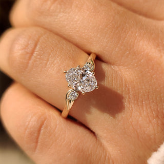 Cushion Hidden Halo Lab Grown Diamond Engagement Ring