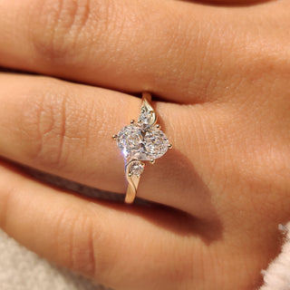 Cushion Hidden Halo Lab Grown Diamond Engagement Ring