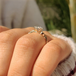 Cushion Hidden Halo Lab Grown Diamond Engagement Ring