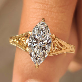 Cushion Hidden Halo Lab Grown Diamond Engagement Ring