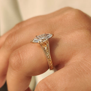 Cushion Hidden Halo Lab Grown Diamond Engagement Ring