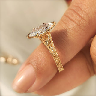 Cushion Hidden Halo Lab Grown Diamond Engagement Ring