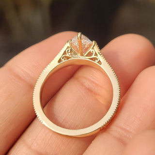 Cushion Hidden Halo Lab Grown Diamond Engagement Ring