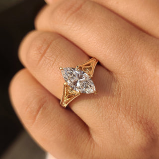 Cushion Hidden Halo Lab Grown Diamond Engagement Ring