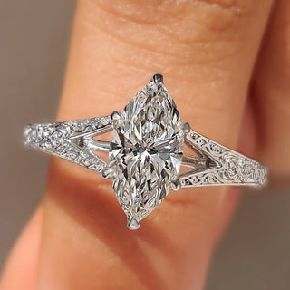 Cushion Hidden Halo Lab Grown Diamond Engagement Ring