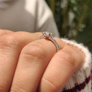 Cushion Hidden Halo Lab Grown Diamond Engagement Ring