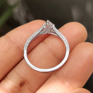 Cushion Hidden Halo Lab Grown Diamond Engagement Ring
