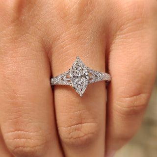 Cushion Hidden Halo Lab Grown Diamond Engagement Ring
