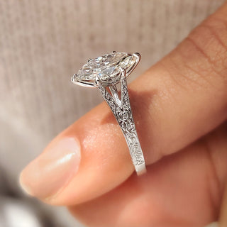 Cushion Hidden Halo Lab Grown Diamond Engagement Ring