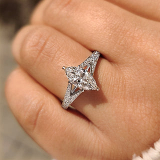 Cushion Hidden Halo Lab Grown Diamond Engagement Ring