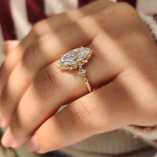 Cushion Hidden Halo Lab Grown Diamond Engagement Ring