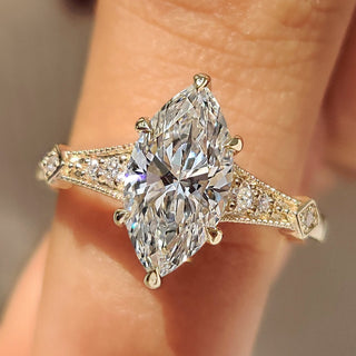 Cushion Hidden Halo Lab Grown Diamond Engagement Ring