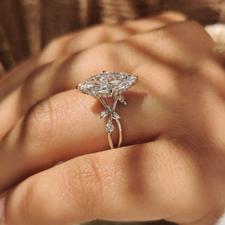 Cushion Hidden Halo Lab Grown Diamond Engagement Ring