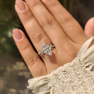 Cushion Hidden Halo Lab Grown Diamond Engagement Ring