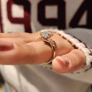 Cushion Hidden Halo Lab Grown Diamond Engagement Ring